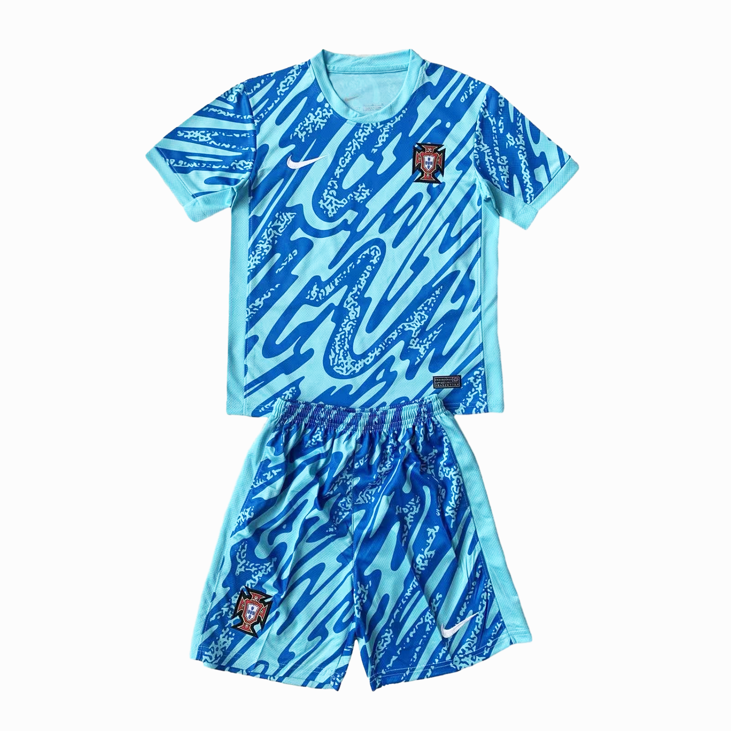 Portugal 2024 Goalkeeper Kids Kit - Lake Blue111