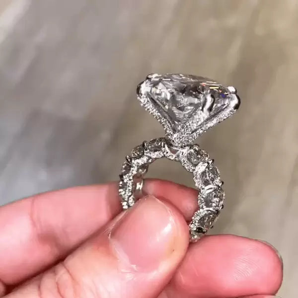 预发布站点、5.8ct Oval Cut White Sapphire Engagement Ring、testother-12345