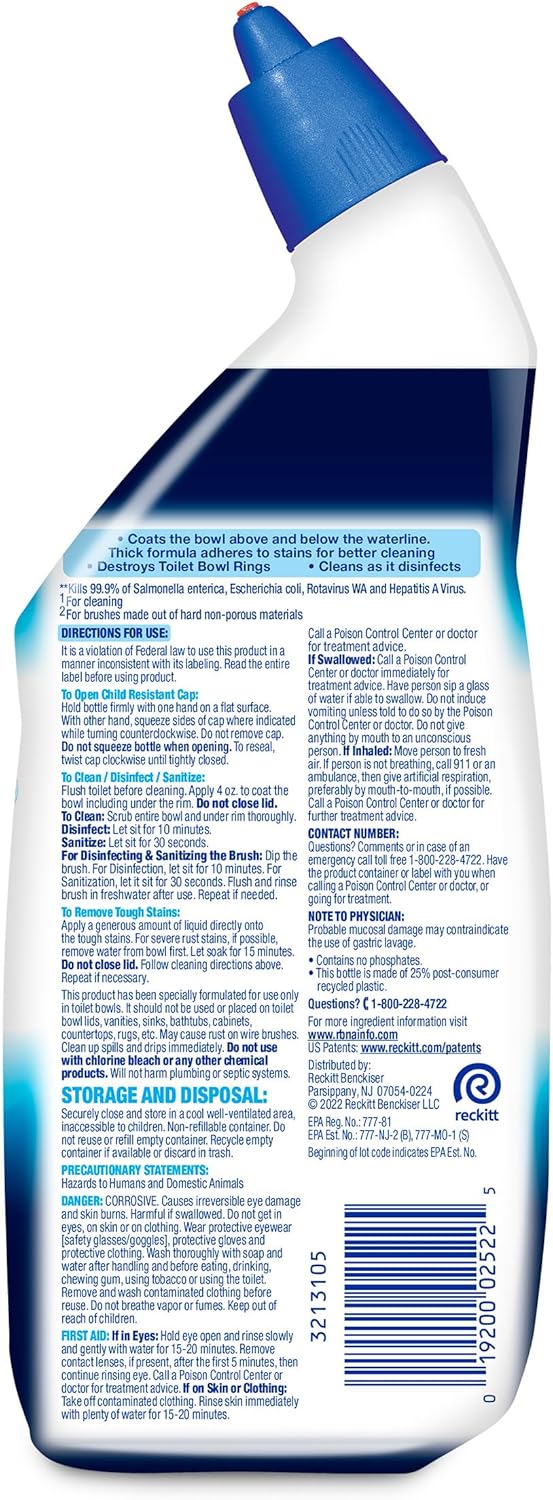 Lysol Power Toilet Bowl Cleaner Gel, For Cleaning and Disinfecting, Stain Removal, 24 Fl oz (2-pack),Packaging may vary111mysite