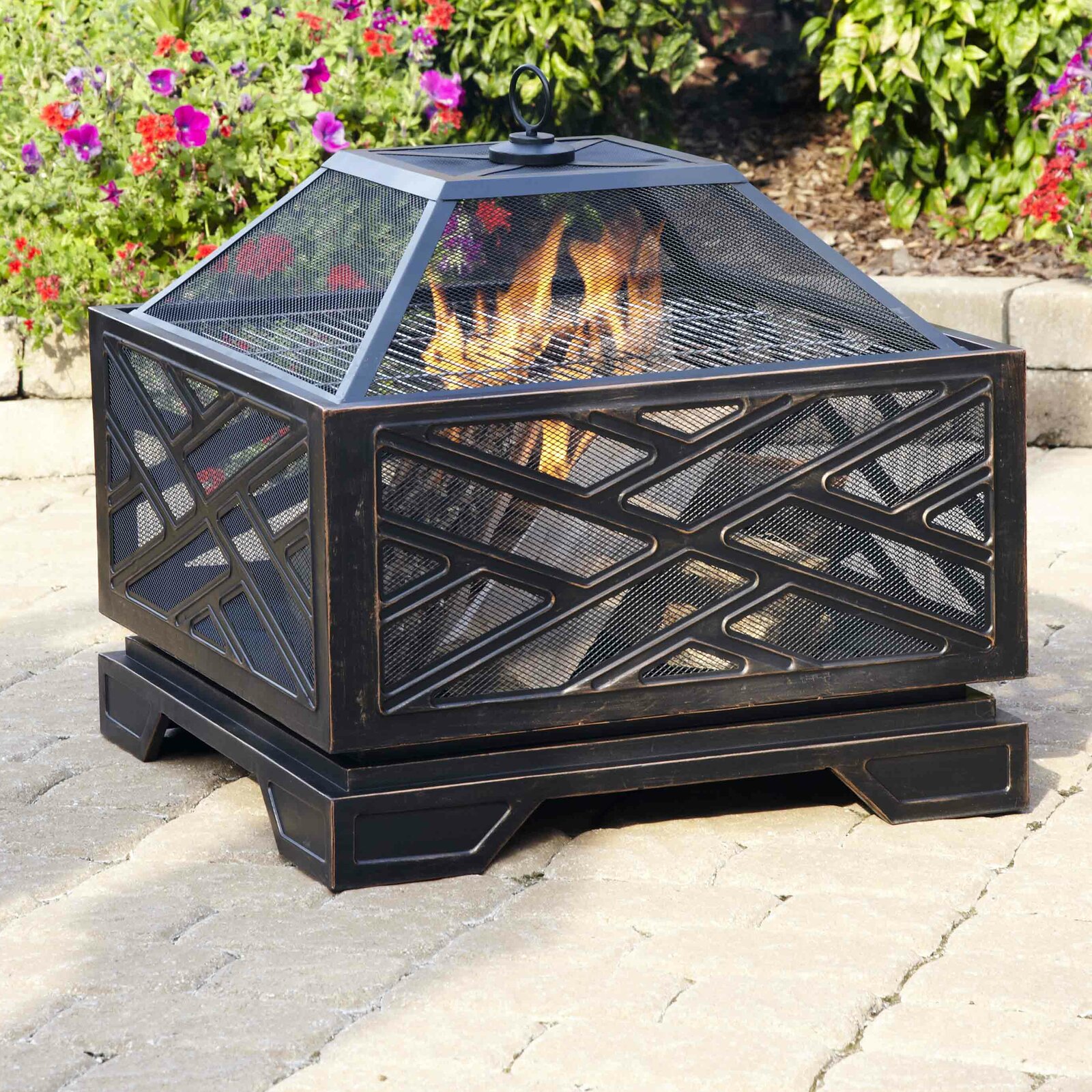 预发布站点、【Sports&Outdoors】Telvin 26'' H x 26'' W Steel Wood Burning Outdoor Fire Pit with Lid、-12345