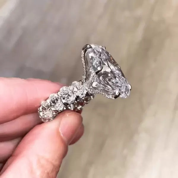 预发布站点、5.8ct Oval Cut White Sapphire Engagement Ring、testother-12345