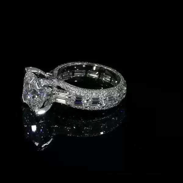预发布站点、5.06ct Asscher Cut White Sapphire Engagement Ring、testother-12345