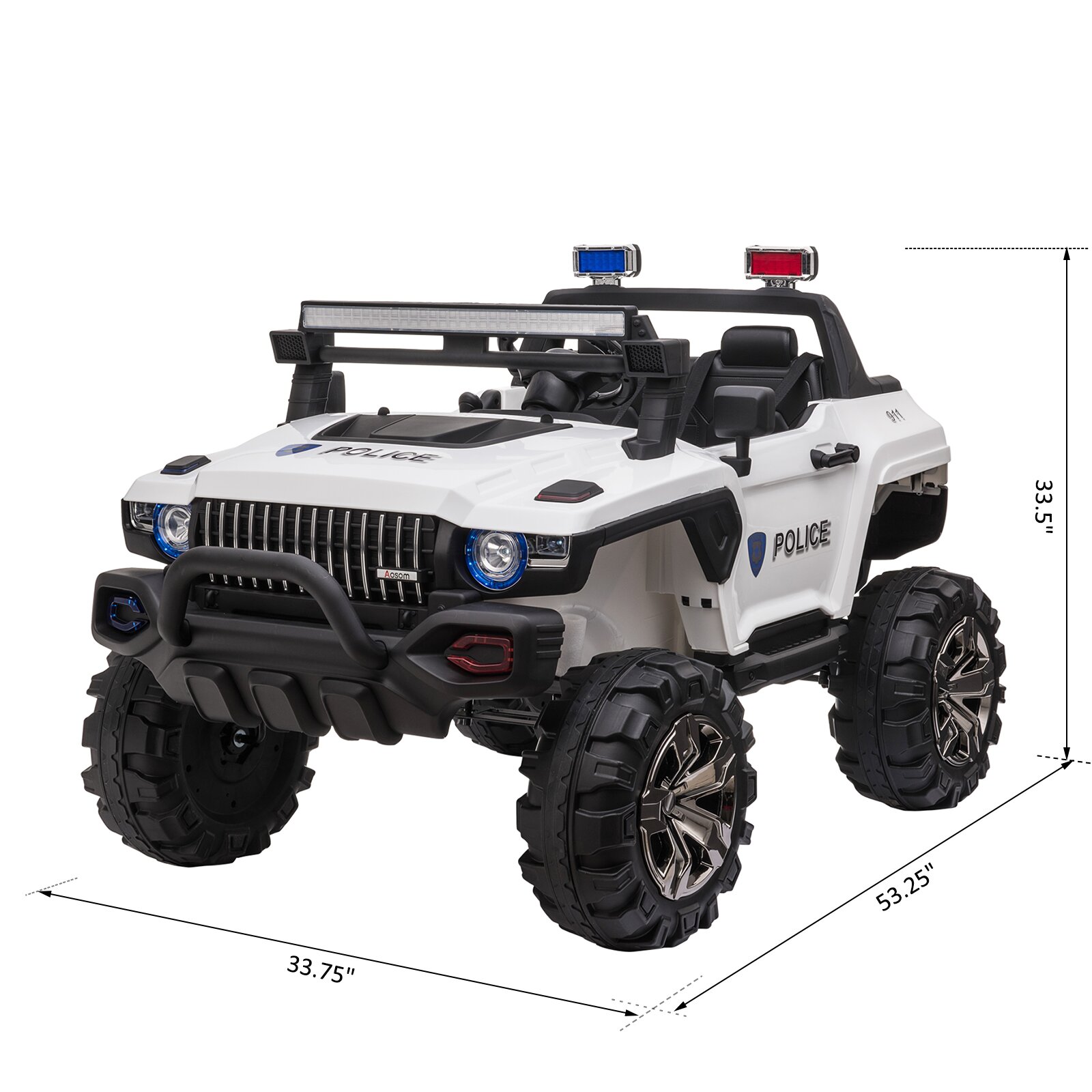 预发布站点、【Baby&Kids】2-Seater Electric Ride on Police Car SUV Truck Toy、-12345