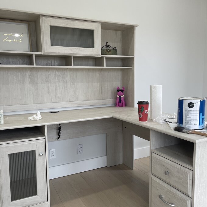 预发布站点、【Furniture】Alharby 4 Piece L-Shape Computer Desk Office Set with Hutch、-12345