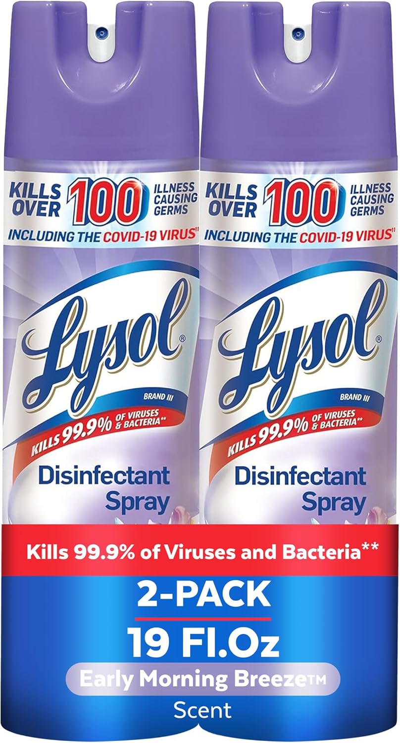 Lysol Disinfectant Spray, Sanitizing And Antibacterial Spray, For Disinfecting And Deodorizing, Early Morning Breeze, 19 Fl Oz (Pack Of 2), Packaging May Vary111mysite