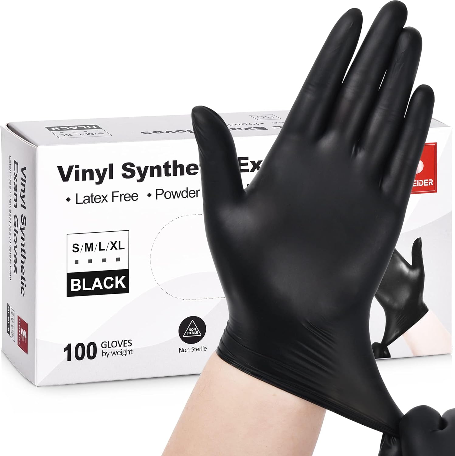 Schneider Vinyl Synthetic Exam Gloves, 4 Mil, Latex Free Disposable Gloves for Medical, Cooking, Cleaning, and Food Prep111mysite
