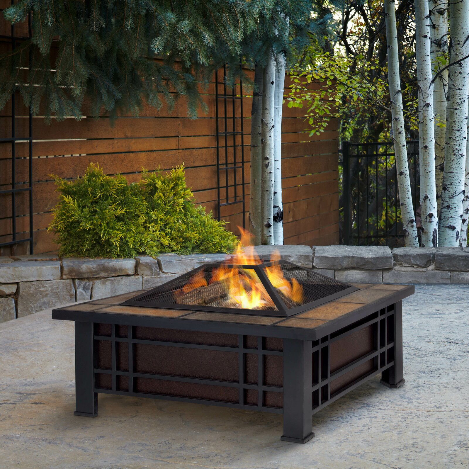 预发布站点、【Sports&Outdoors】Morrison 17.9'' H x 33.6'' W Steel Outdoor Fire Pit Table、-12345