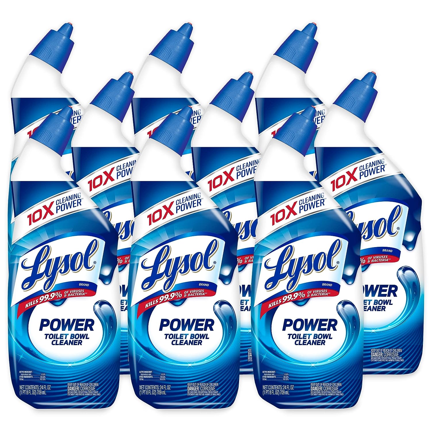 Lysol Power Toilet Bowl Cleaner Gel, For Cleaning and Disinfecting, Stain Removal, 24oz ,9 Ct , (Packaging May Vary)111mysite