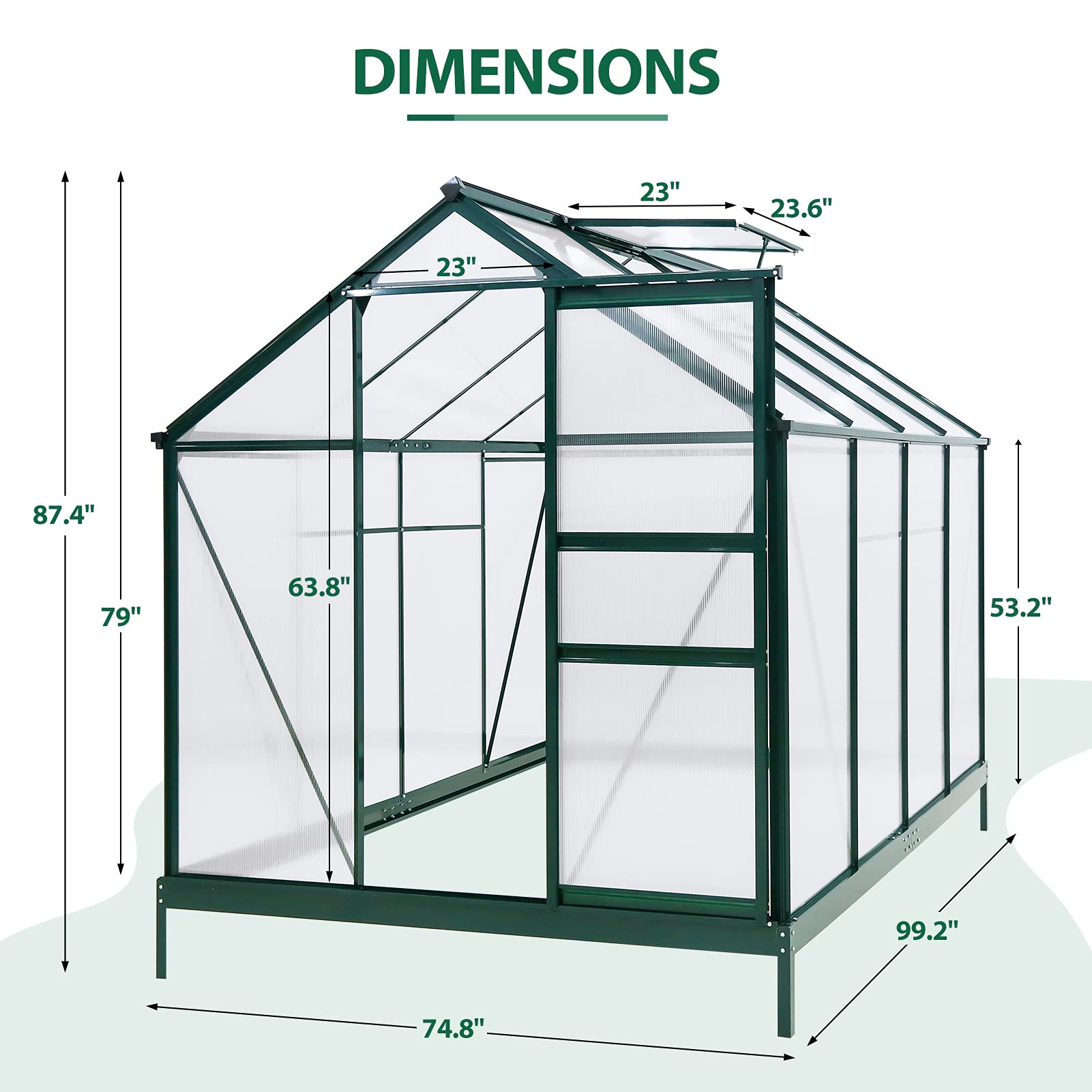 预发布站点、【Home&Garden】6' x 8' x 7' Outdoor Walk-in Hobby Greenhouse with Sliding Door & Ventilation Window、mysite-12345