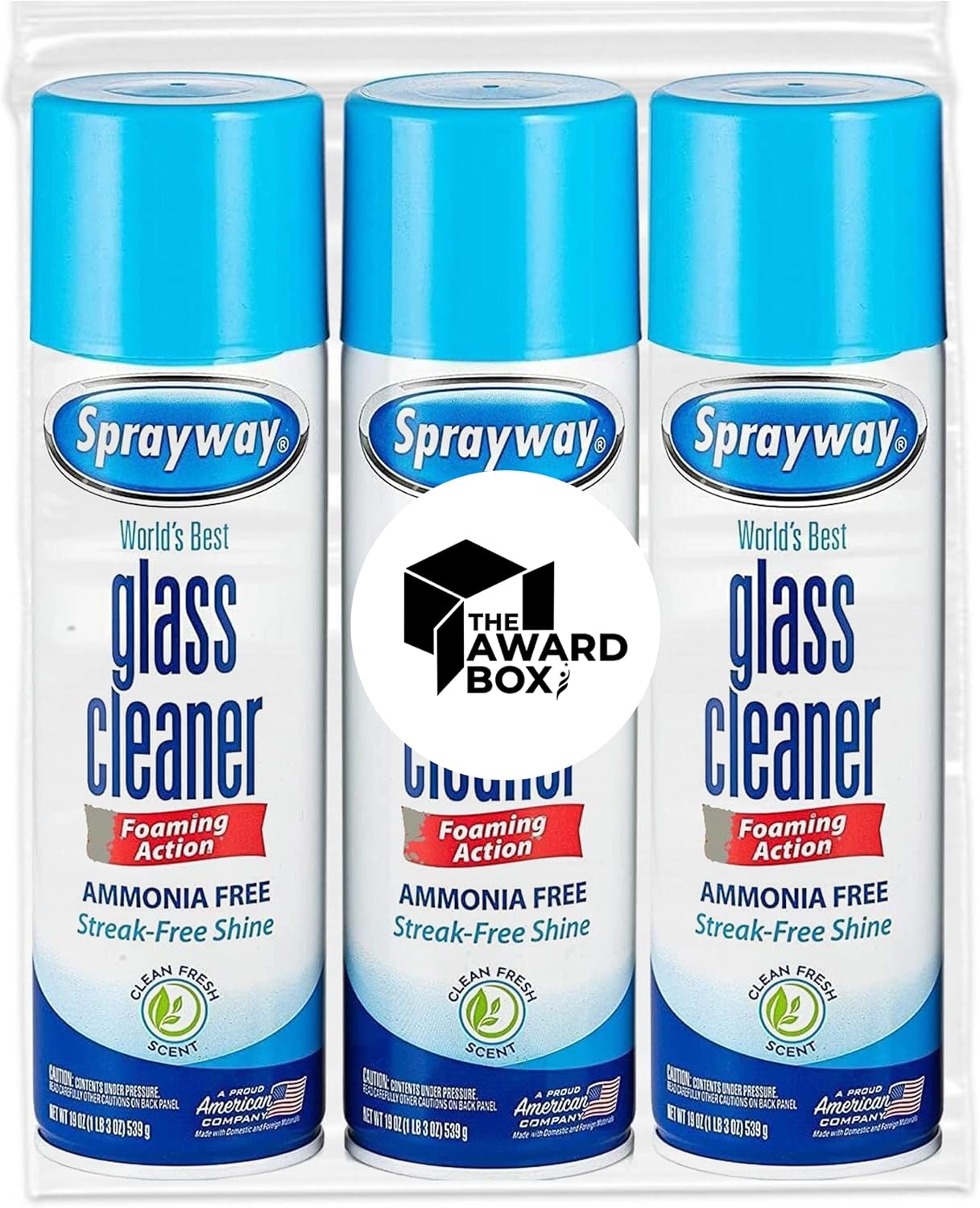 The Award Box Spraiway Glass Cleaner Foam Action Cleaner 19 oz. with Cleaning Cloth in Packaging (3 Pack)111mysite
