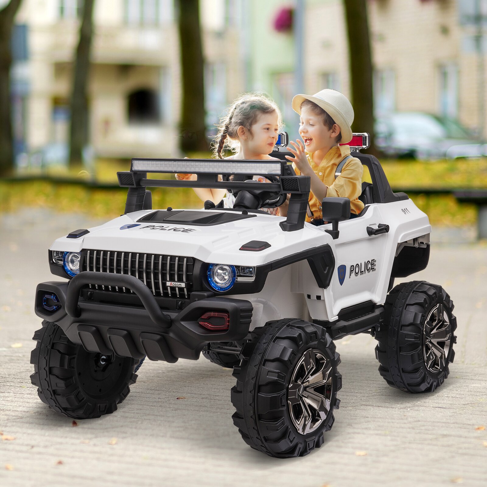 预发布站点、【Baby&Kids】2-Seater Electric Ride on Police Car SUV Truck Toy、-12345