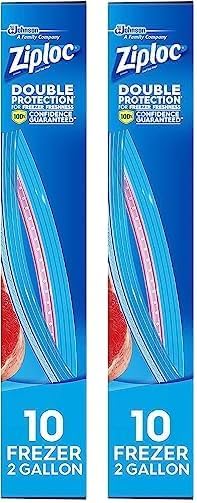 Ziploc 2 Gallon Food Storage Freezer Bags, Grip 'n Seal Technology for Easier Grip, Open, and Close, 30 Bags Total111mysite