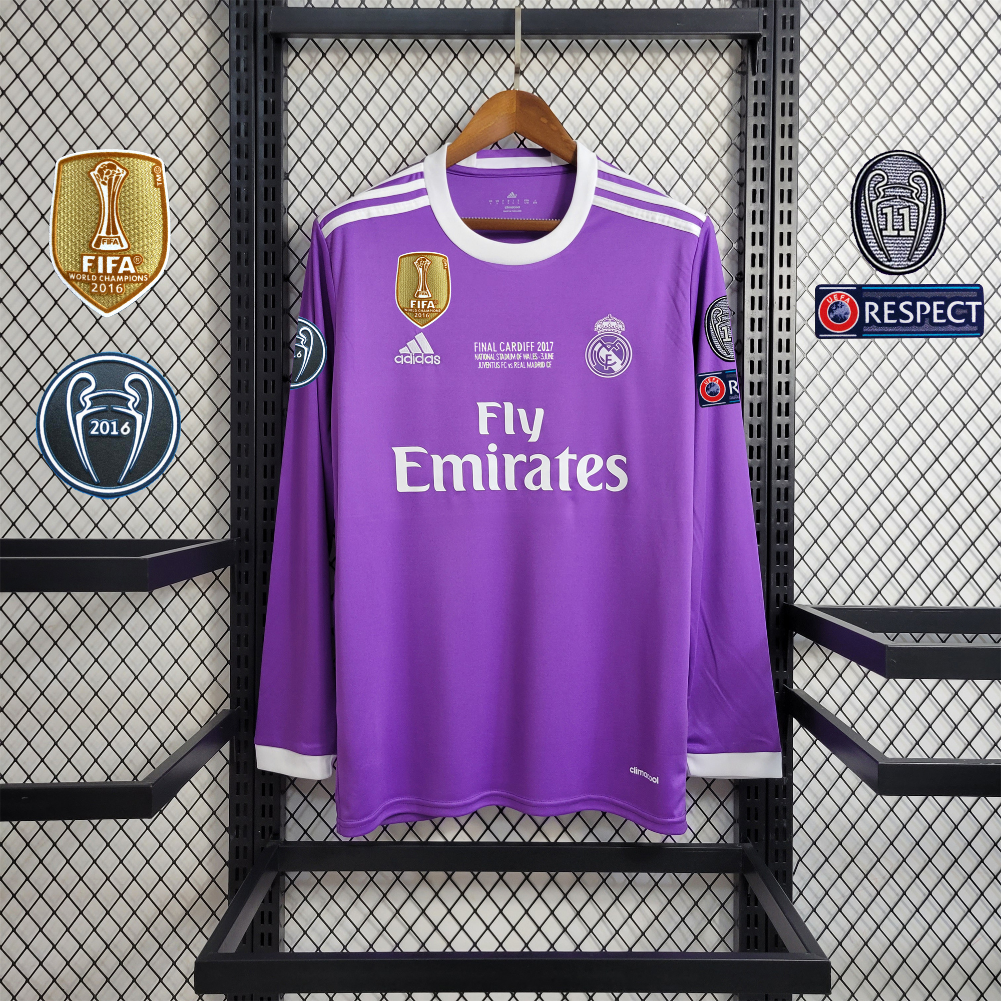 Retro Real Madrid 16-17 Away Long Sleeve Jersey - Champions League Final Version111