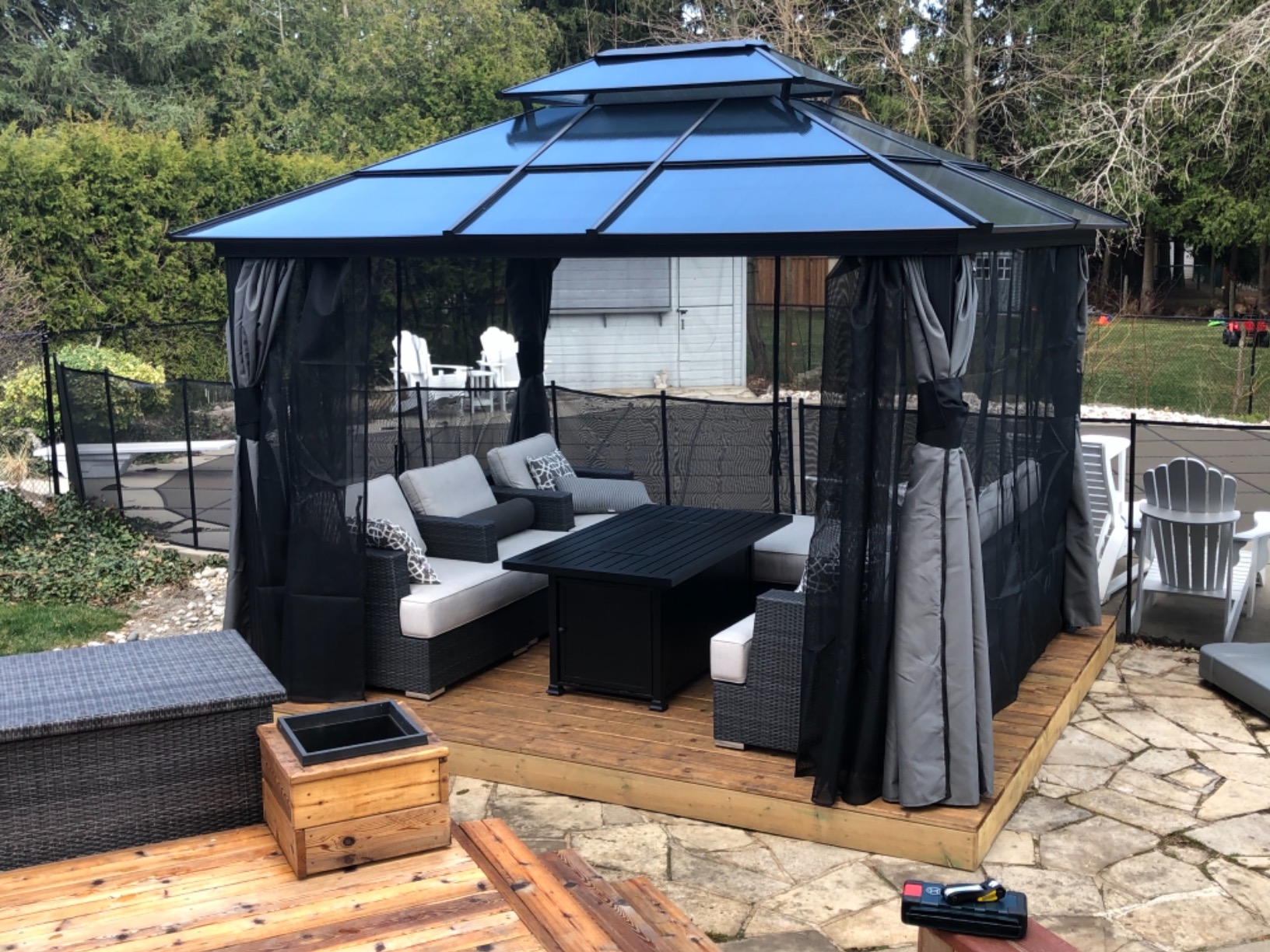 预发布站点、【Gazebo】Hard Top Gazebo 10' x 12' with Netting - Metal Gazebo、mysite-12345