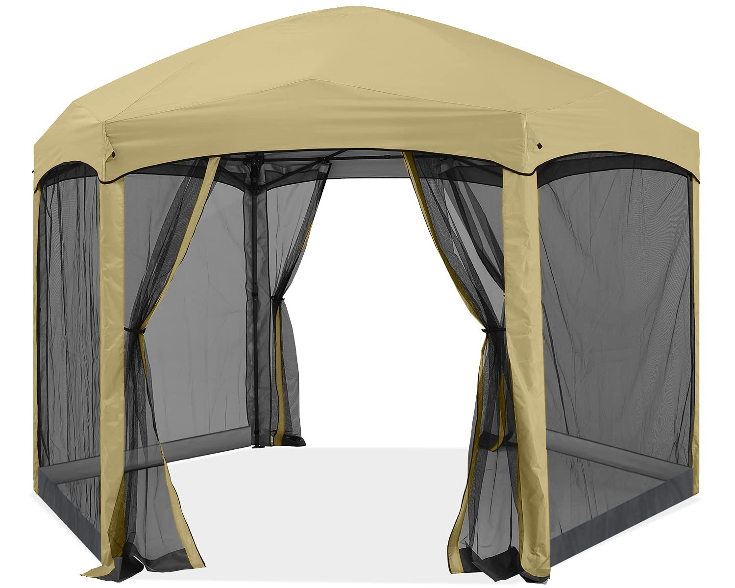 预发布站点、【Gazebo】Pop Up Gazebo 6 Sided Screened Canopy Tent Outdoor Screen House(Beige)、mysite-12345