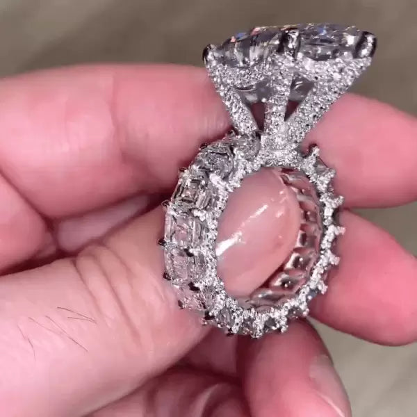 预发布站点、5ct Pear Cut White Sapphire Engagement Ring、testother-12345