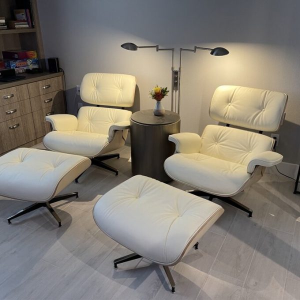 预发布站点、【Furniture】【BS】Genuine Leather Recliner with Ottoman, Mid Century Classic Lounge Chair、mysite-12345