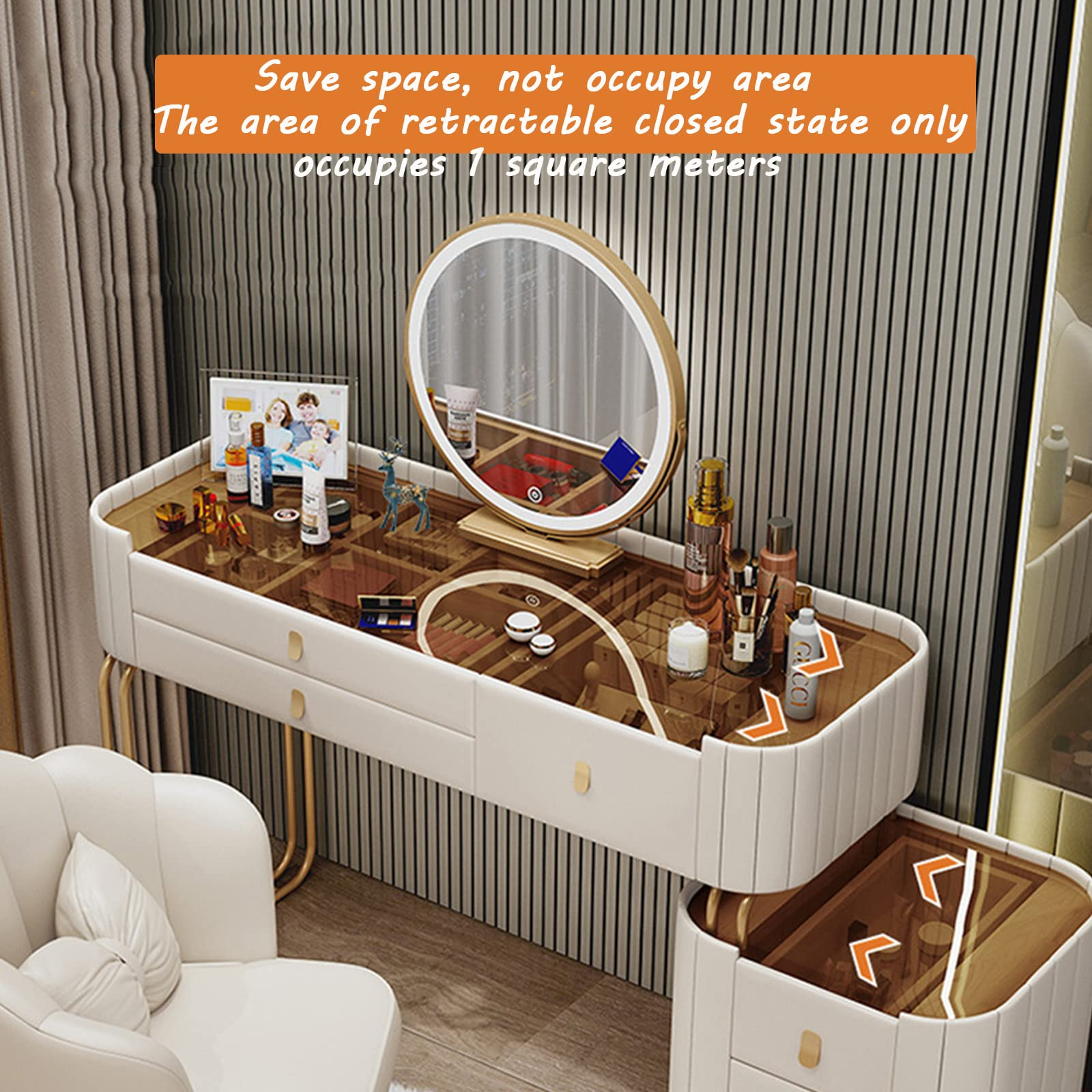 预发布站点、【Furniture】【BS】Modern Minimalist Slate Makeup Table Small Apartment Storage Cabinet Integrated Table、mysite-12345