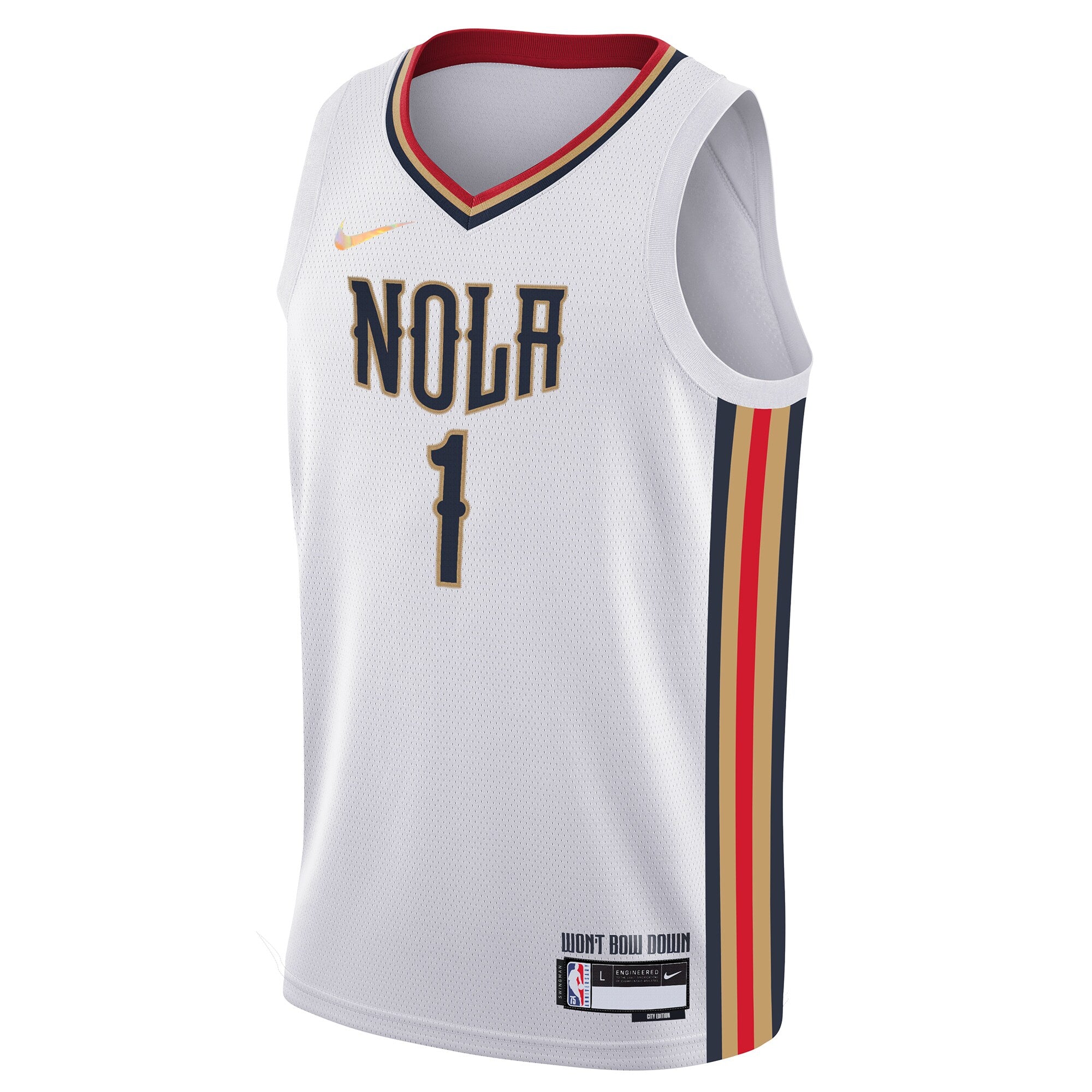 预发布站点、Zion Williamson New Orleans Pelicans Youth 2021/22 Swingman Jersey - City Edition - White、FF-CUSTOM-12345