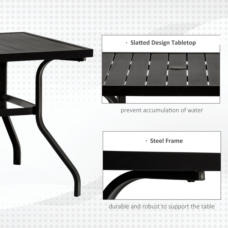 预发布站点、【Furniture】 5 PCs Outdoor Patio Dinning Set for 4 People with Table Modern Stylish Chair Metal Frame, Black、mysite-12345