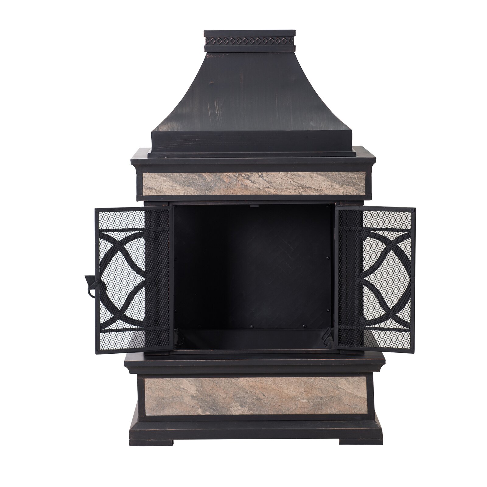 预发布站点、【Sports&Outdoors】Sofie 56.7'' H Wood Burning Outdoor Fireplace、-12345
