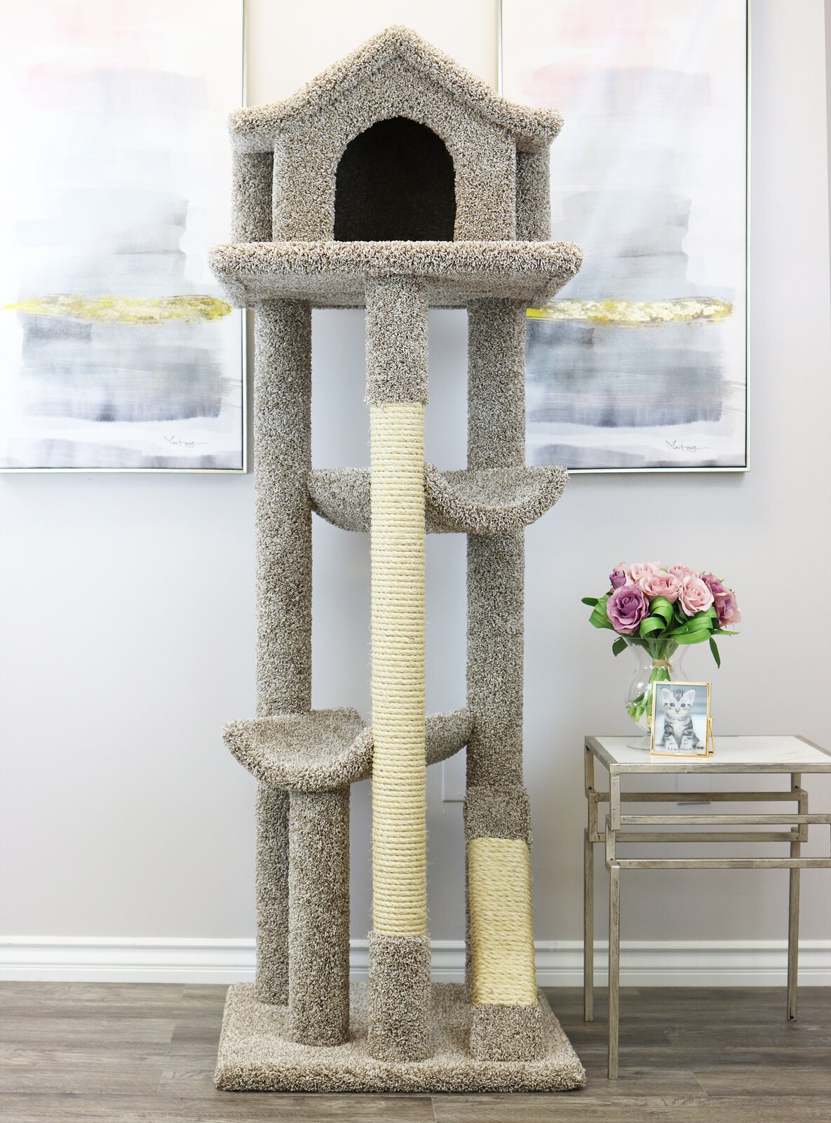 预发布站点、【Pet】66" Solid Wood Cat Tree、-12345