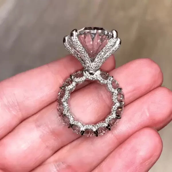 预发布站点、5.8ct Oval Cut White Sapphire Engagement Ring、testother-12345