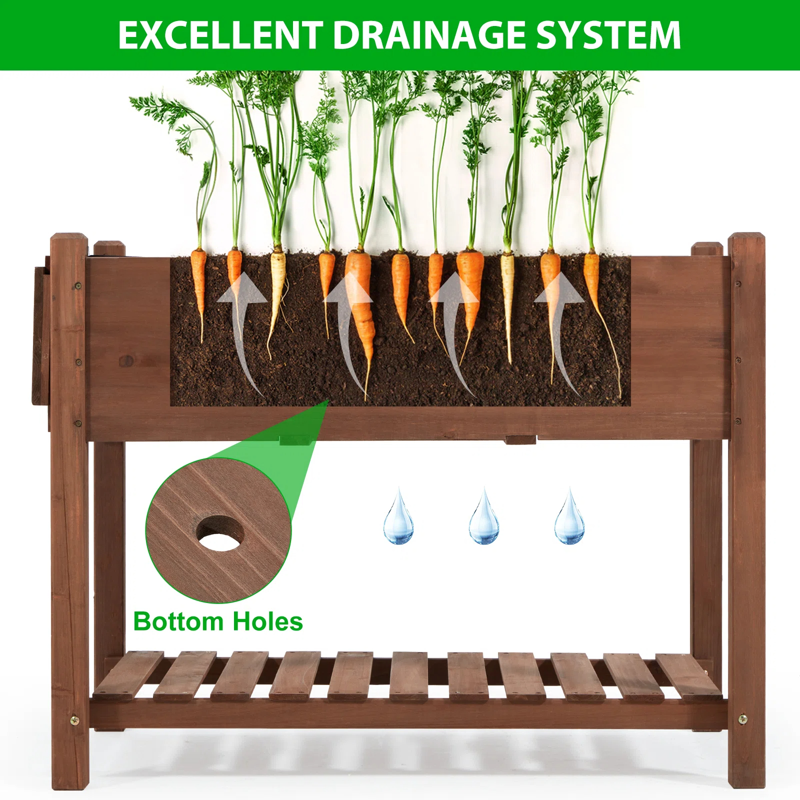 预发布站点、【Home&Garden】Fraser-James Wood Elevated Planter、-12345
