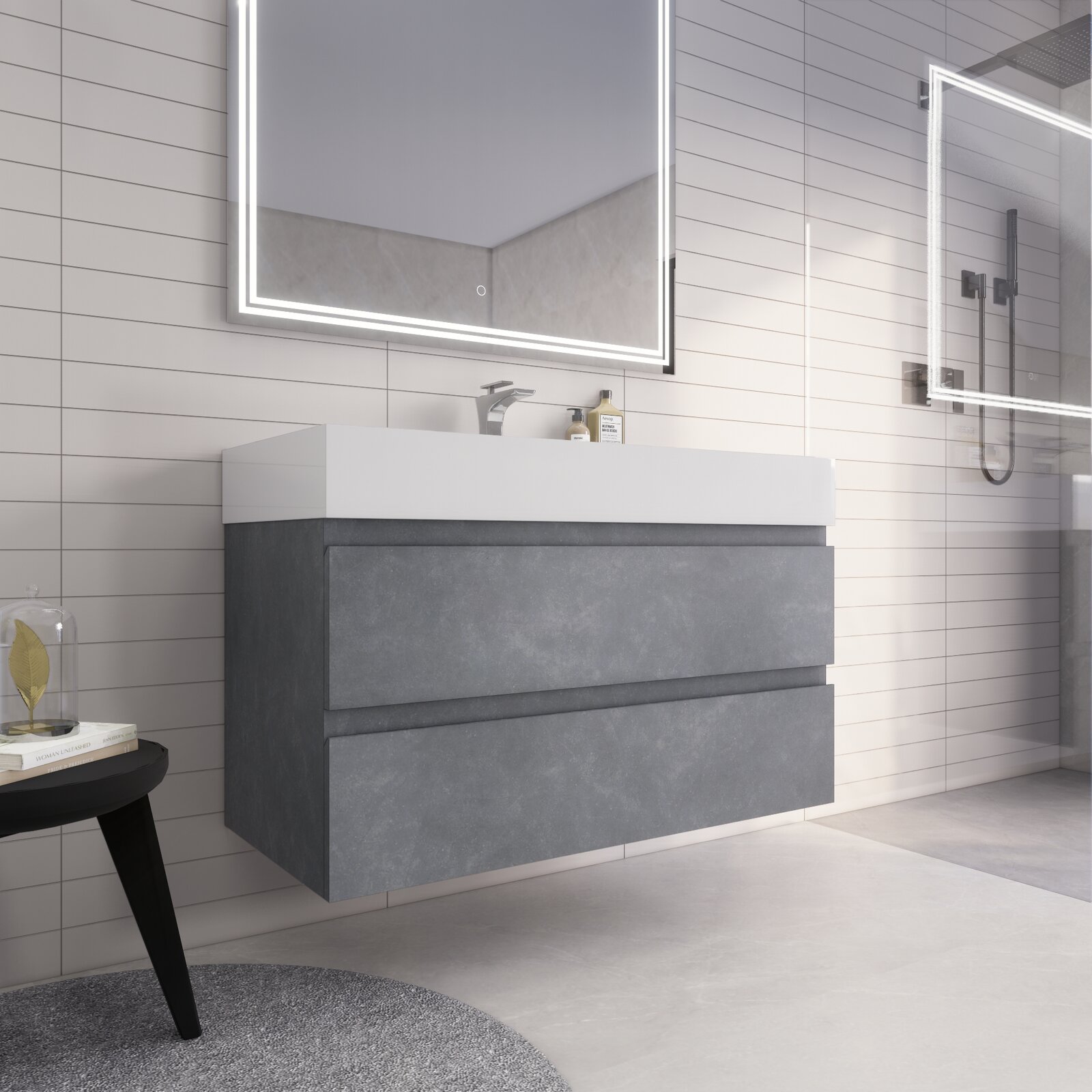 预发布站点、【Home Improvement】Newbold 42'' Wall-Mounted Single Bathroom Vanity Set、-12345