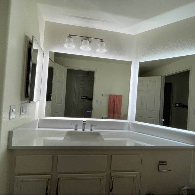 预发布站点、【Home Improvement】Bronson Rectangle LED Wall Mirror、-12345