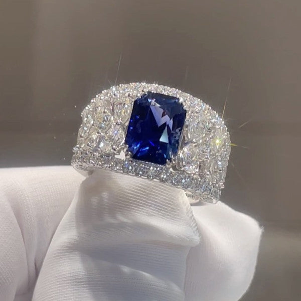 预发布站点、5ct Radiant Cut Sapphire Boldd Engagement Ring、testother-12345