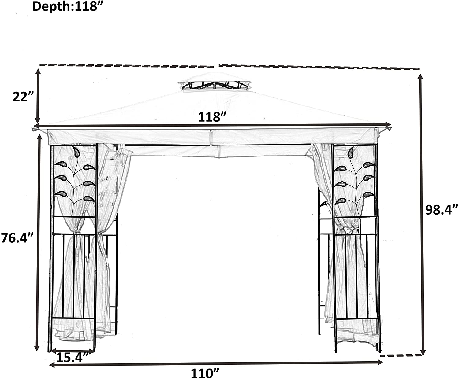 预发布站点、【Gazebo】10x10 Ft Patio BBQ Gazebo w/Side Wall & Mosquito Netting for Outdoor Party Activities, Beige、mysite-12345