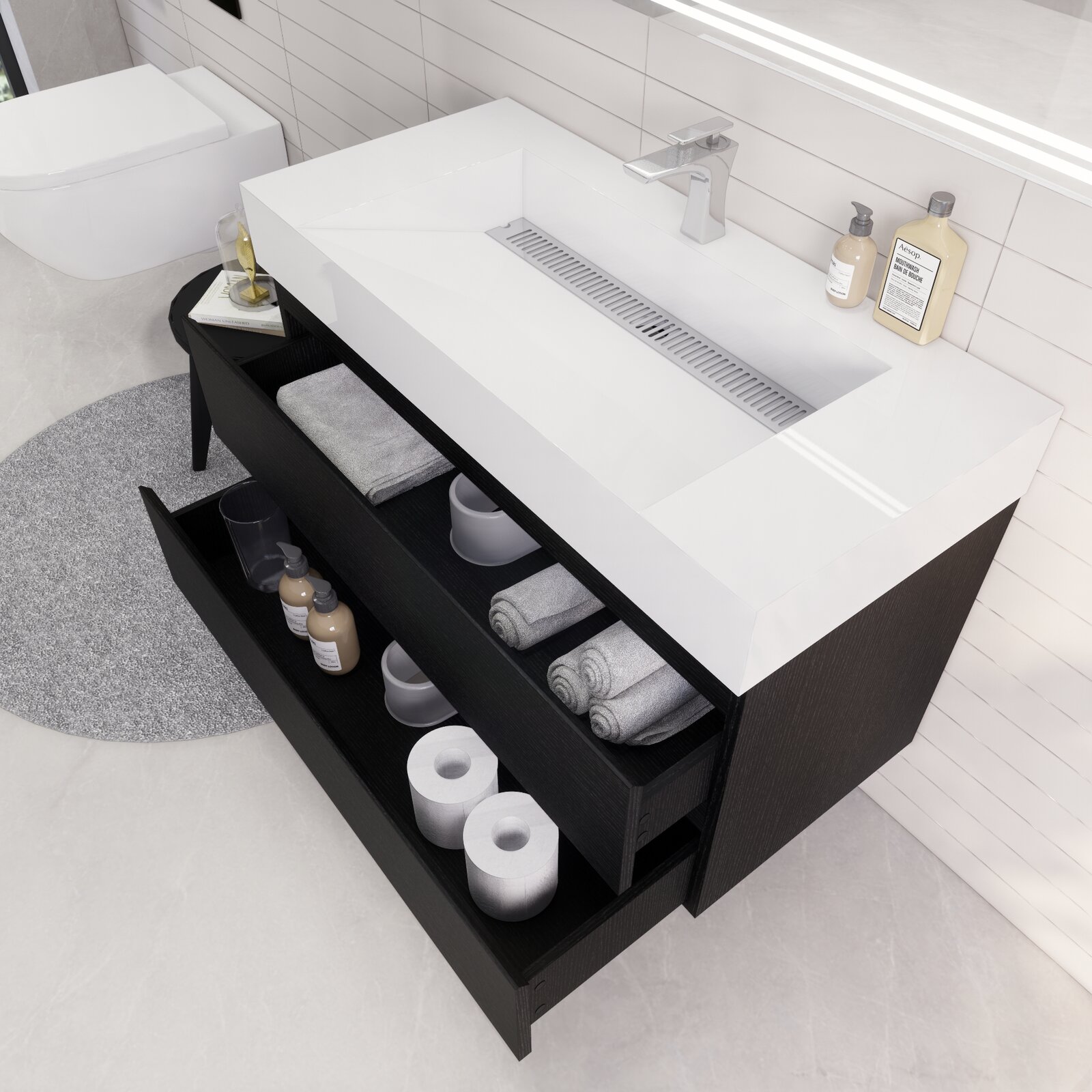 预发布站点、【Home Improvement】Newbold 42'' Wall-Mounted Single Bathroom Vanity Set、-12345