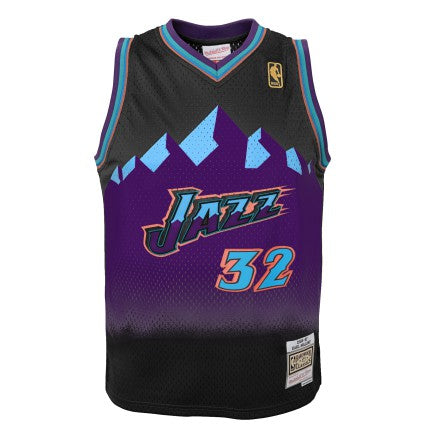 预发布站点、Youth Utah Jazz Karl Malone Mitchell & Ness 1996-97 Hardwood Classics Reload 2.0 Swingman Jersey-Black、FF-CUSTOM-12345