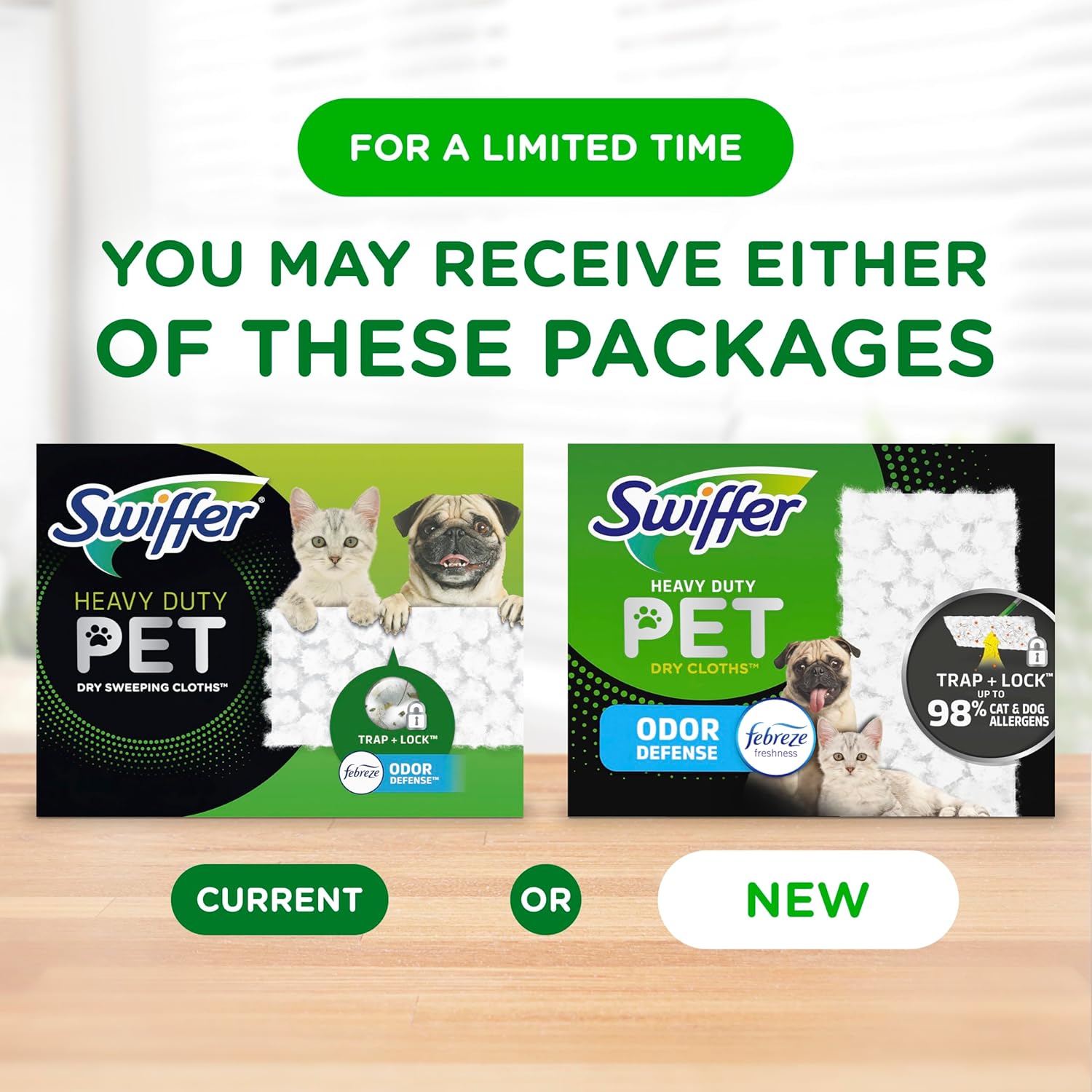 Swiffer Sweeper Pet Heavy Duty Dry Multi-Surface Cloth Refills for Floor Sweeping and Cleaning, Febreze Freshness, 32 count111mysite