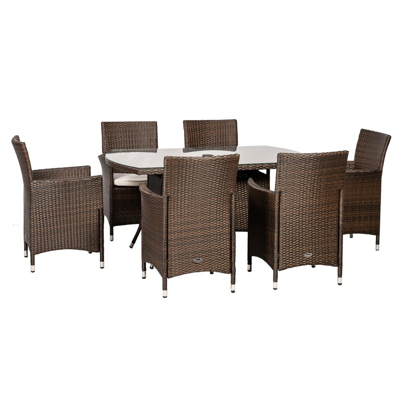 预发布站点、【Furniture】Rectangular 6 - Person 150Cm Long Dining Set with Cushions、mysite-12345
