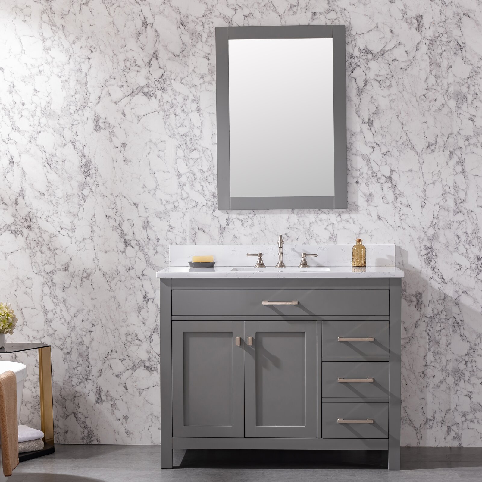 预发布站点、【Home Improvement】Atencio 42" Single Bathroom Vanity Set、-12345