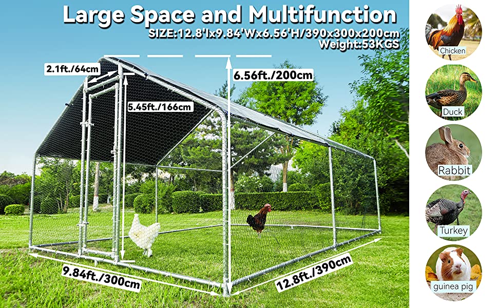 预发布站点、【Pet】Chicken Coop, 3mx4mLarge Metal Walk-in Poultry Cage Kennel with Waterproof Cover、mysite-12345