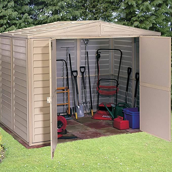 预发布站点、【Storage Shed】 8' x 6' Plastic Garden Shed with Foundation Kit - Ivory - 15 Years Warranty、-12345