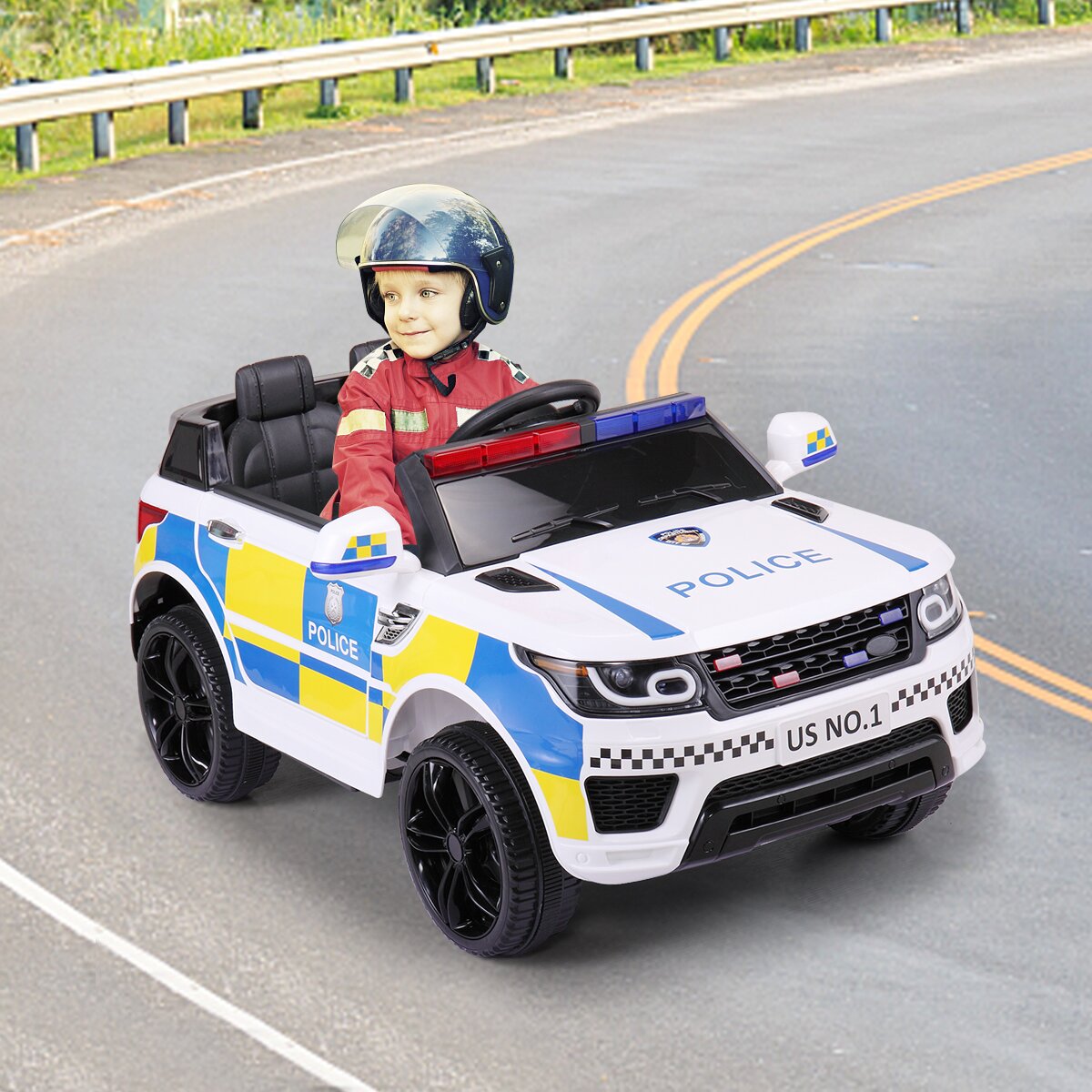 预发布站点、【Baby&Kids】12V Kids Ride on Police Car with Remote Control、-12345
