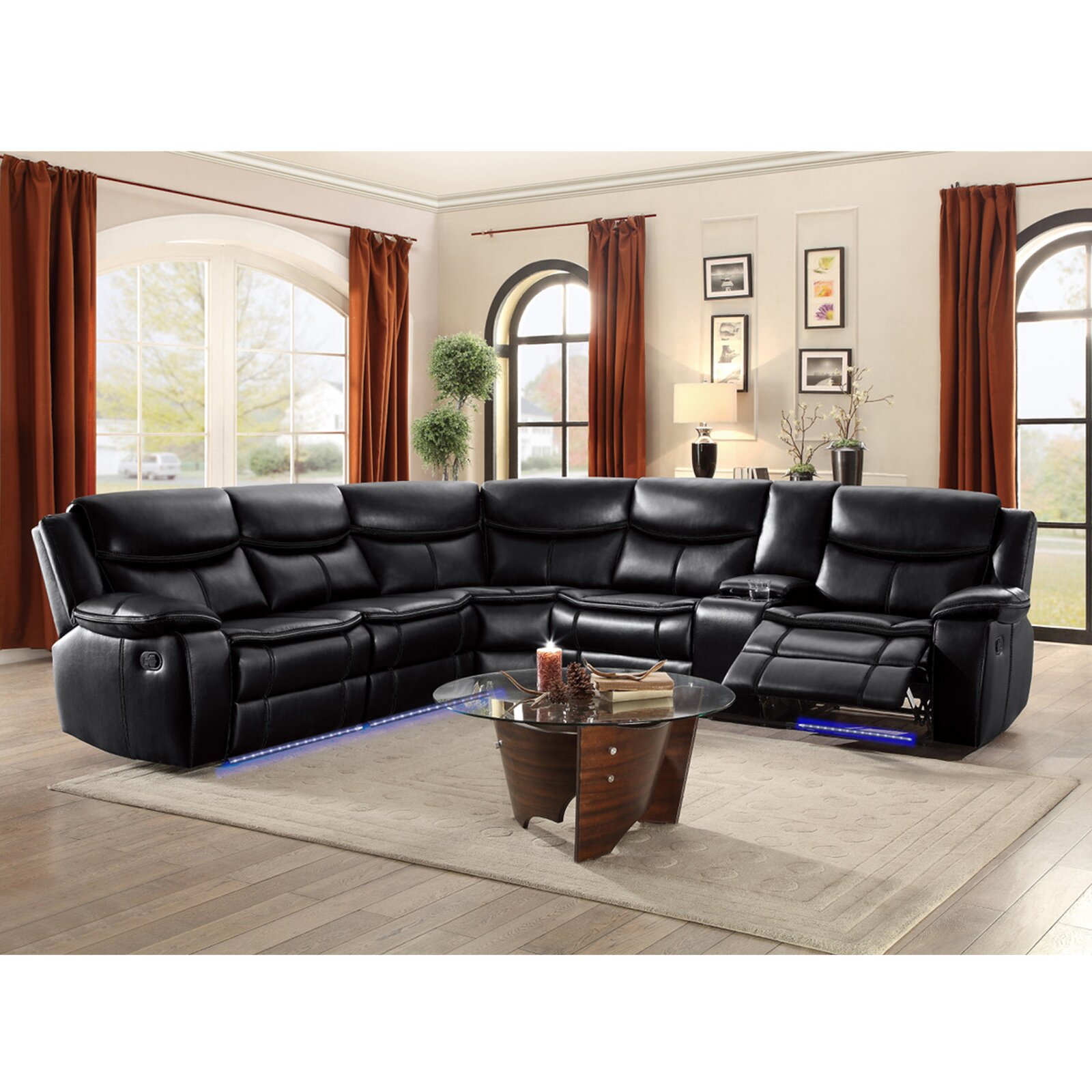 预发布站点、【Furniture】Mirabel 3 - Piece Vegan Leather Sectional、-12345