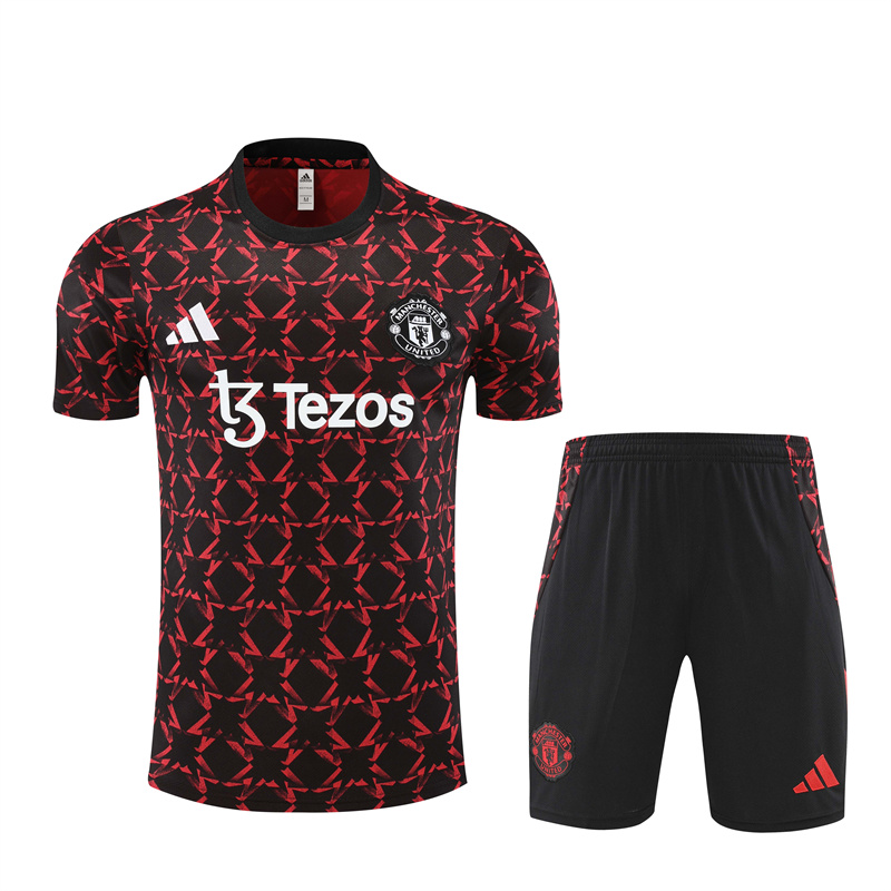 Manchester United 24-25 Short-Sleeve Training Set - Black Red Camouflage111