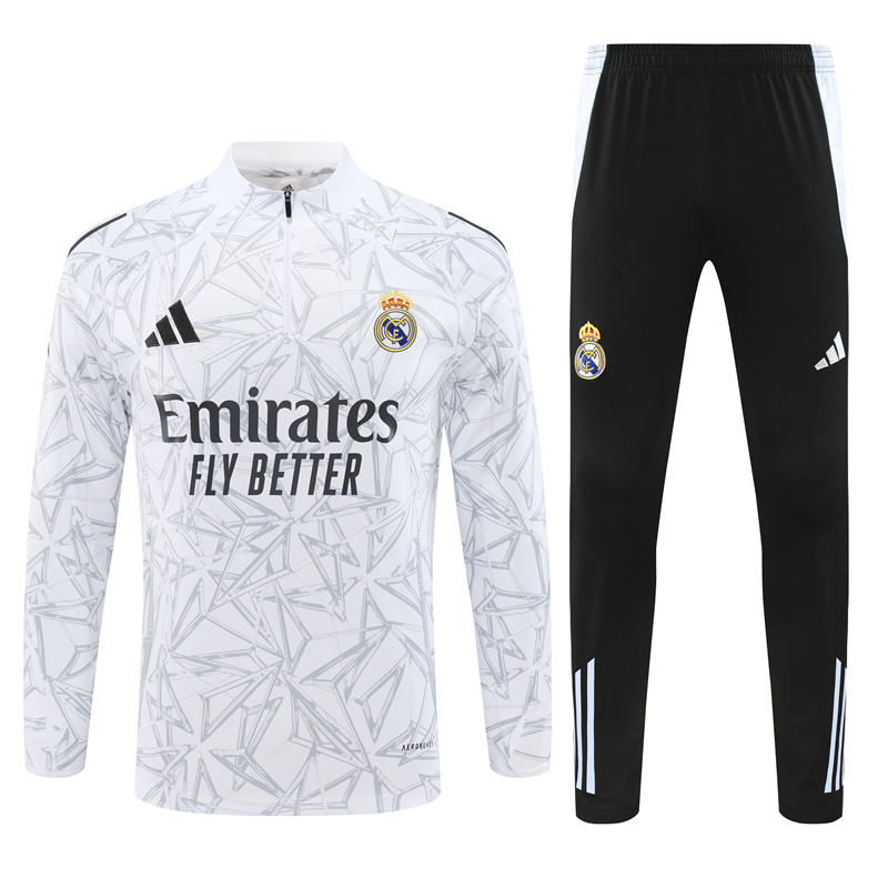 Real Madrid 24-25 Long Sleeve Training Set - White Camouflage111