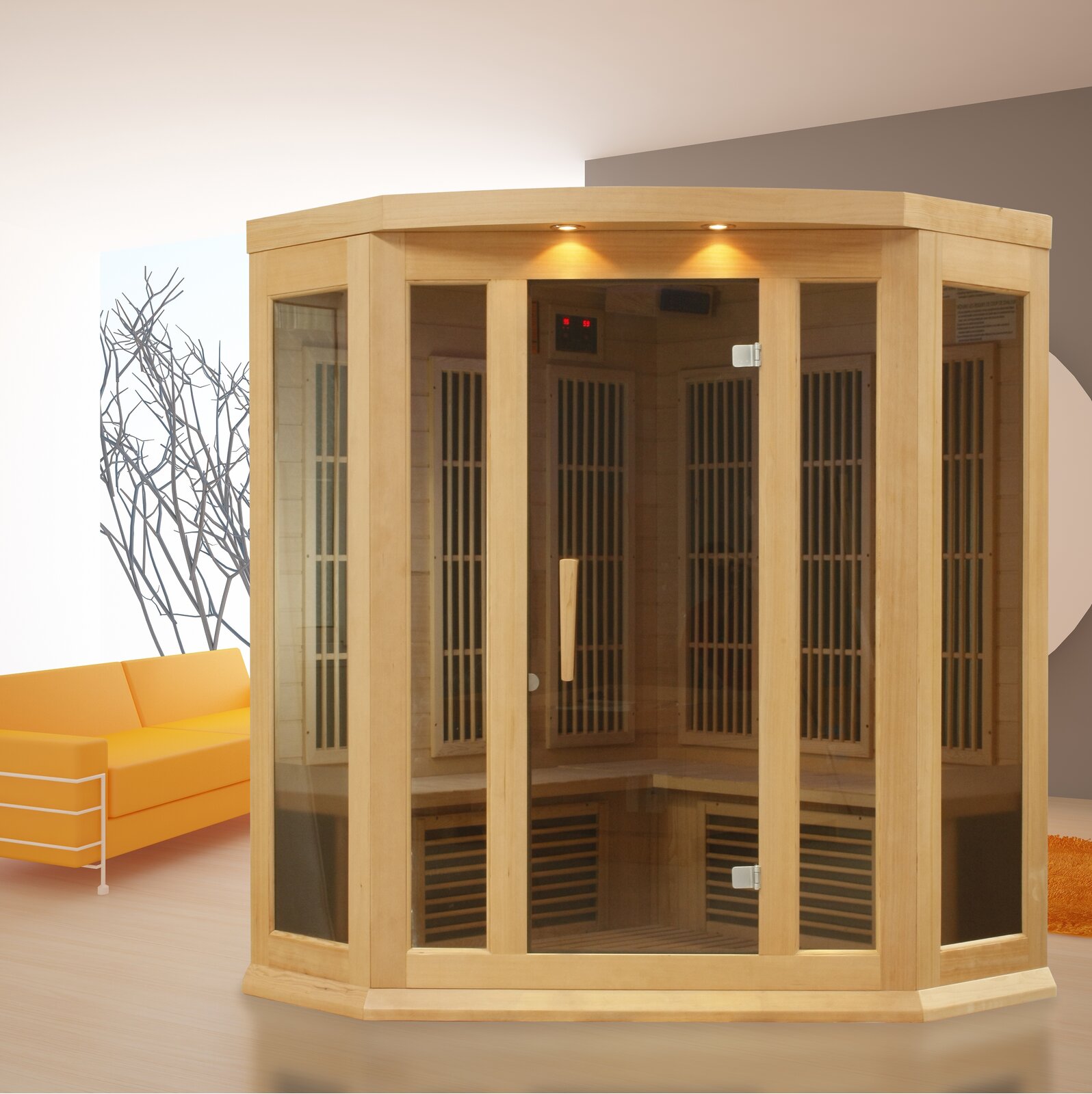 预发布站点、【Sports&Outdoors】Dynamic Infrared Maxxus 3 - Person Indoor FAR Infrared Sauna in Hemlock、-12345