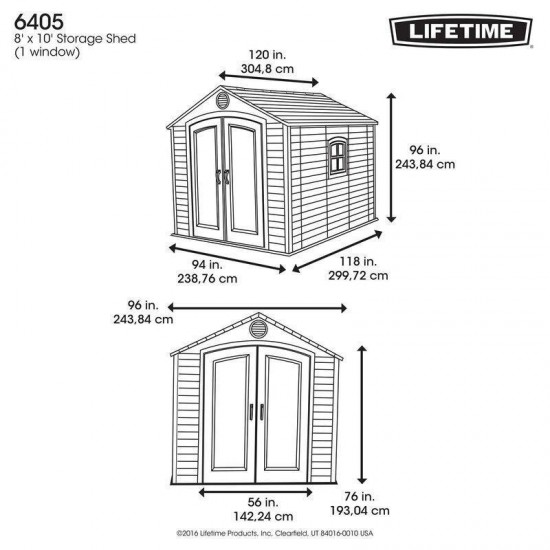 预发布站点、【Storage Shed】8 Ft. W x 10 Ft. D Plastic Traditional、-12345