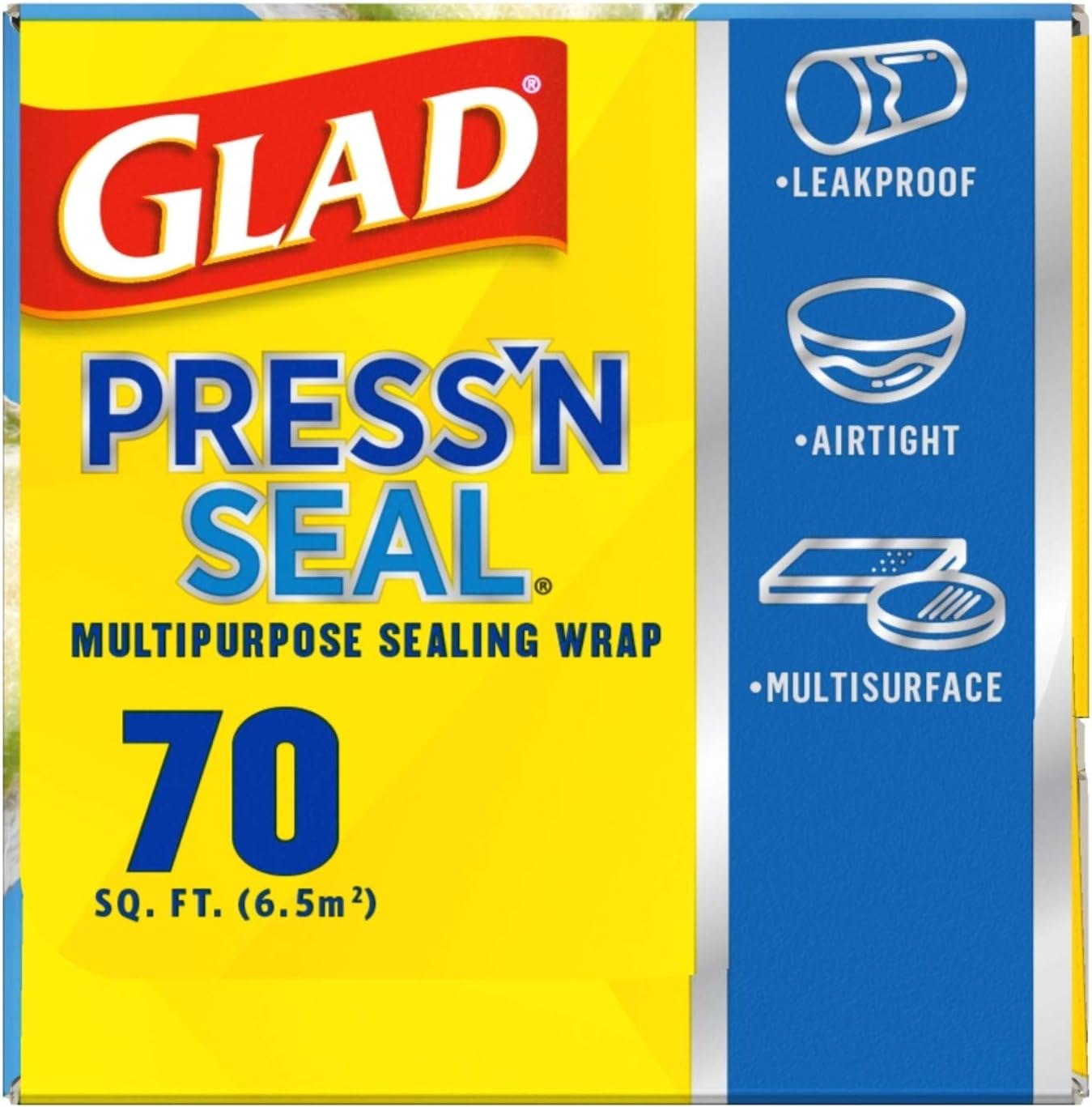 Glad Press'N Seal Plastic Food Wrap, 70 Square Foot Roll (Package May Vary)111mysite