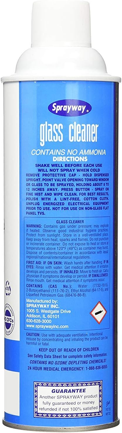 Sprayway Glass Cleaner with Foaming Spray for a Streak-Free Shine for Home and Automotive Use, 19 oz., Pack of 6111mysite