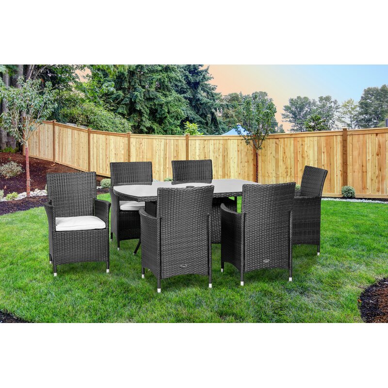 预发布站点、【Furniture】Rectangular 6 - Person 150Cm Long Dining Set with Cushions、mysite-12345