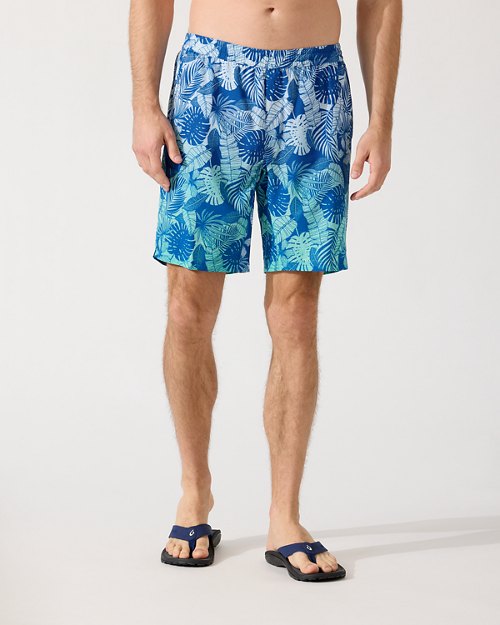 预发布站点、Big and Tall Monterey Coast Ombré Palms IslandZone Elastic-Waist Shortsenglish、-12345