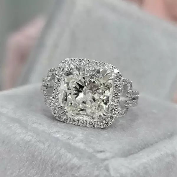 预发布站点、5.4ct Split Shank Cushion Cut Engagement Ring、testother-12345